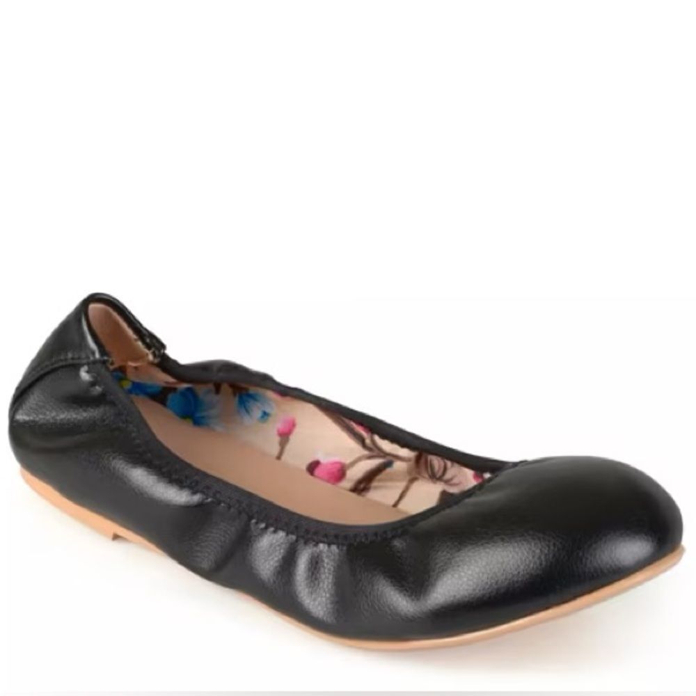 BlackโLeather BalletโFlats